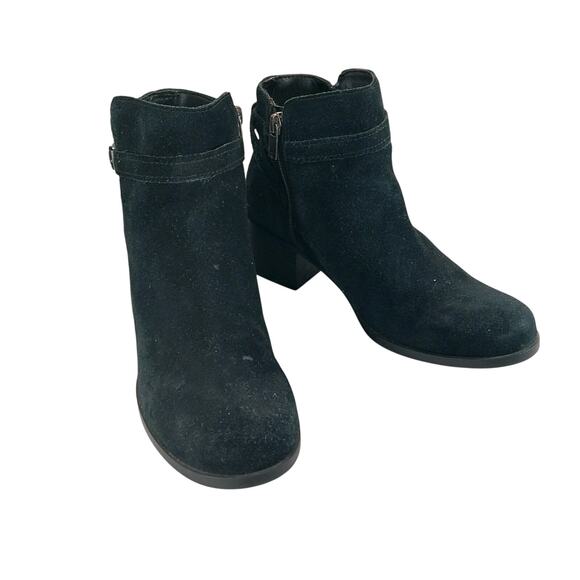 UGG! "KOOLABURRA" BLACK GENUINE SUEDE LEATHER CHUNKY HEEL ANKLE BOOTS! SZ 8M - Picture 2 of 10